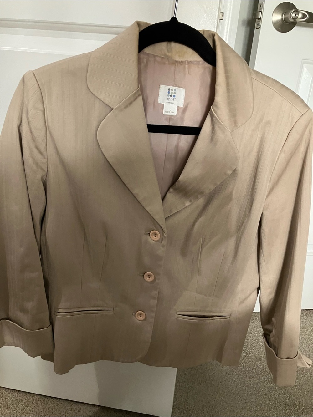 Apt. 9 Women's Light Beige Single-Breasted Blazer